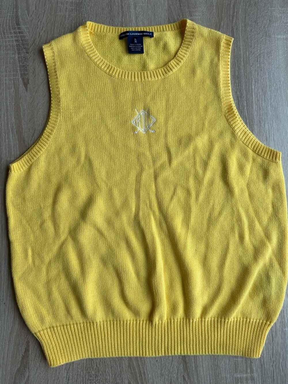 Ralph Lauren Golf Bright Yellow Cotton Knit Sleeveless Vest